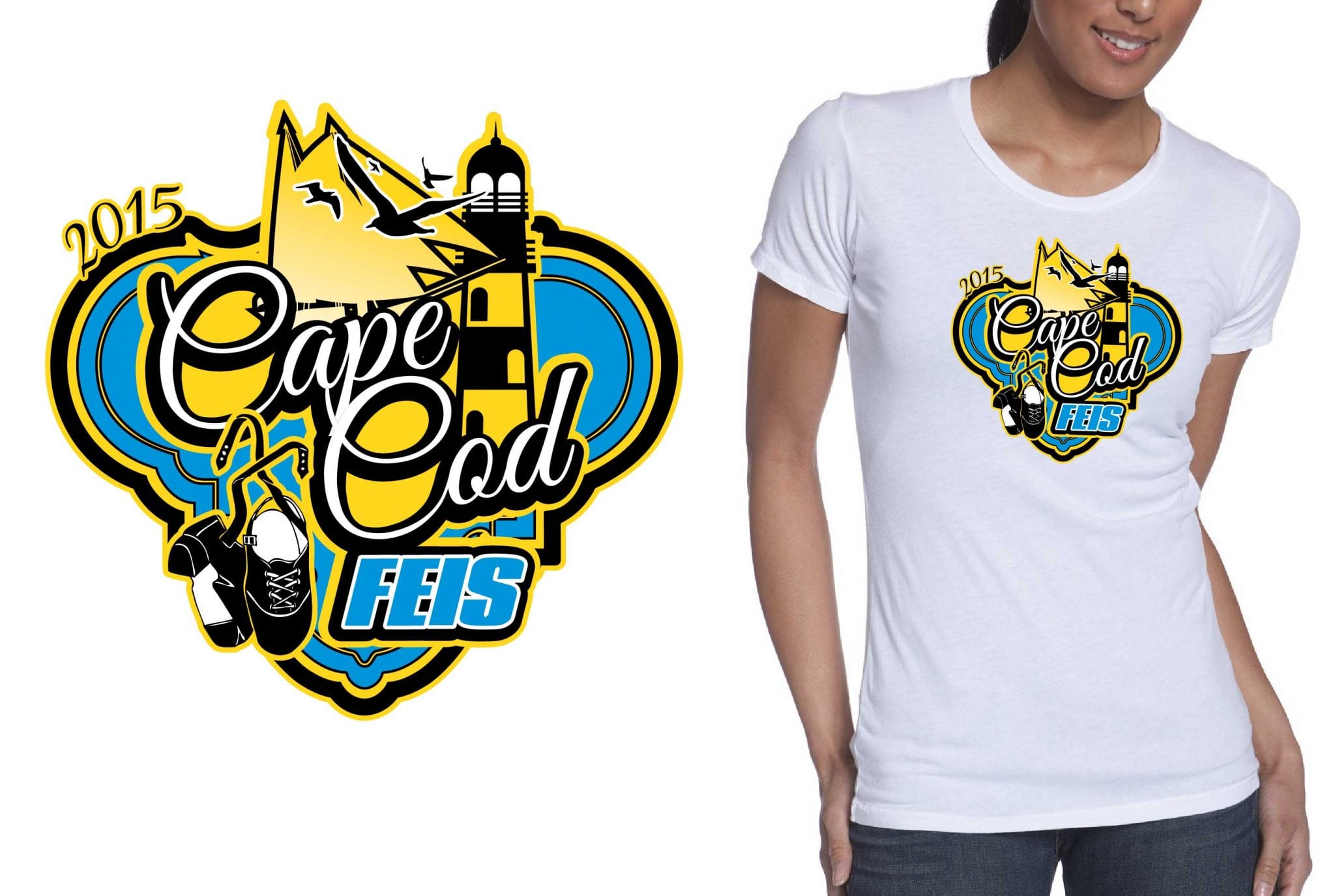 Nice vector tshirt logo design for 2015 Cape Cod Feis event - UrArtStudio