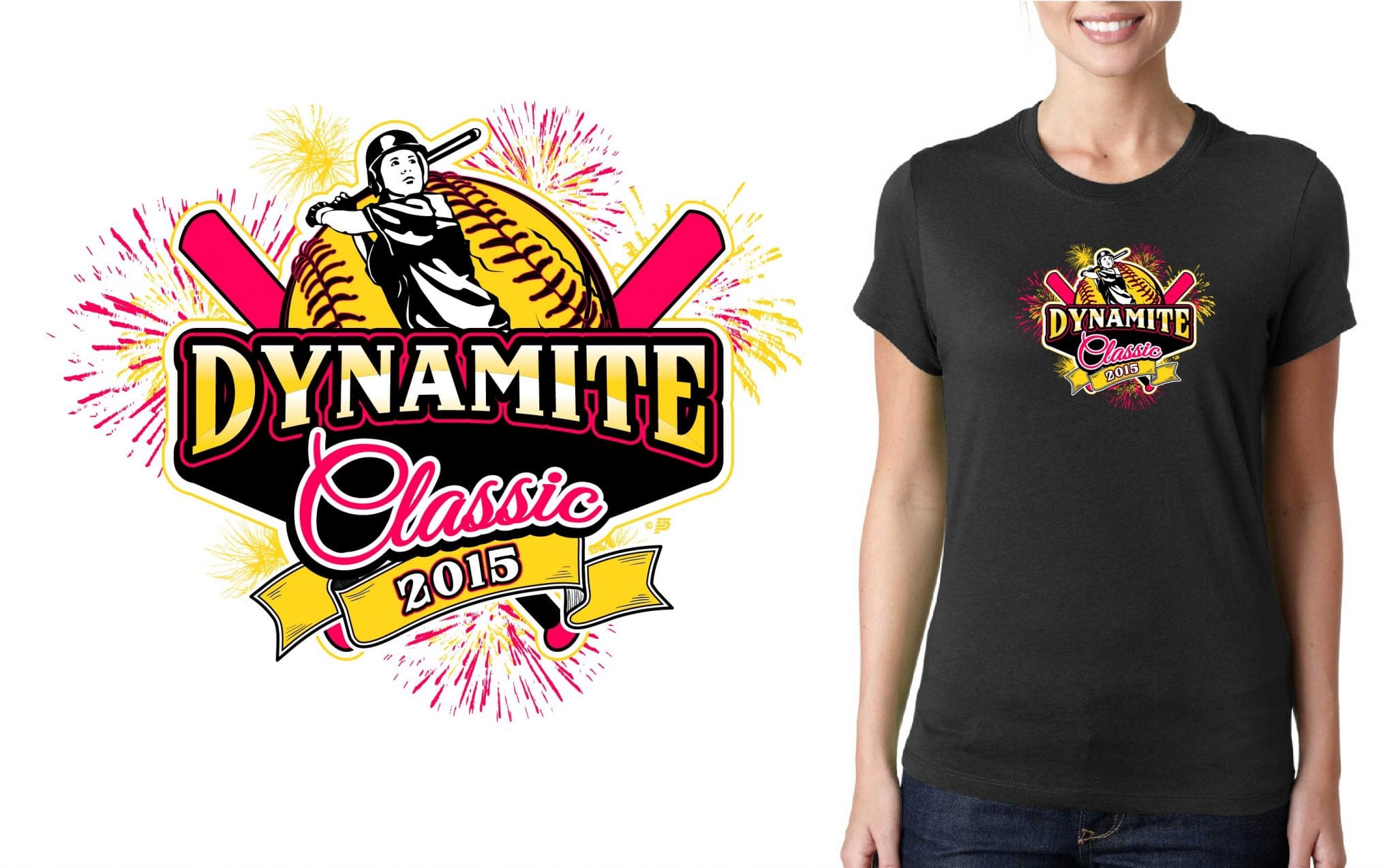 artwork shirt t vector Design Dynamite Logo 2015 Softball T Shirt Classic Vector