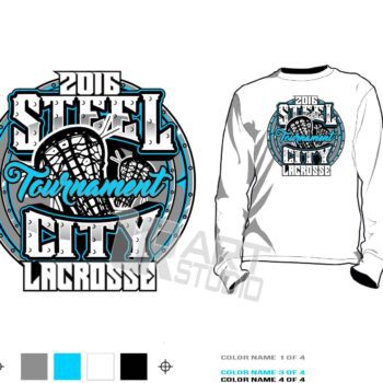 Download lacrosse tshirt vector design, layered, four spot colors, color separated by UrArtStudio