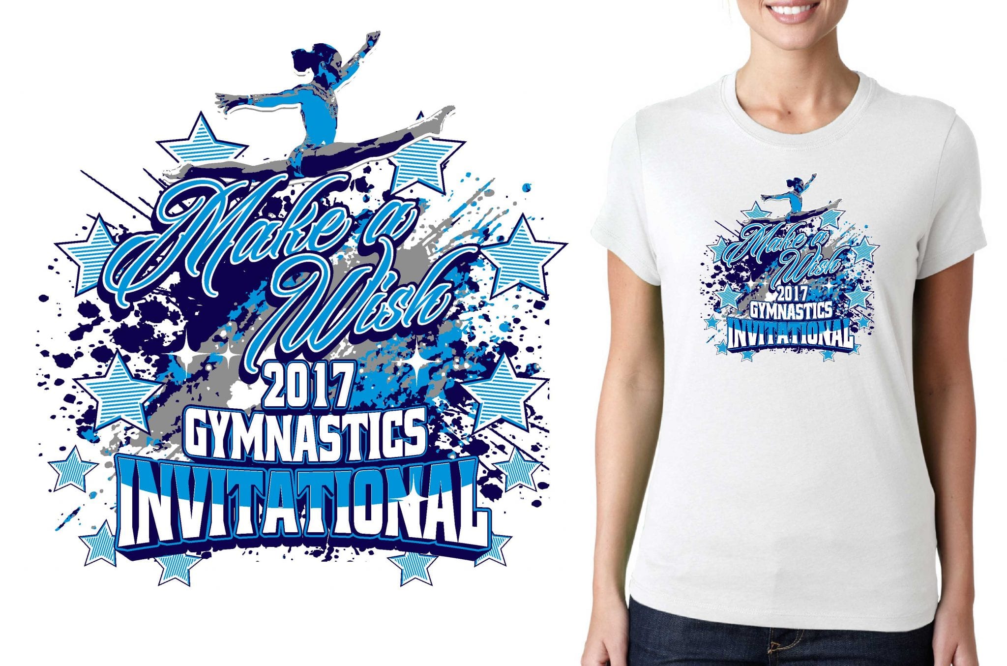 GYMNASTICS LOGO for MAKE A WISH JOGA USAIGC T-SHIRT UrArtStudio