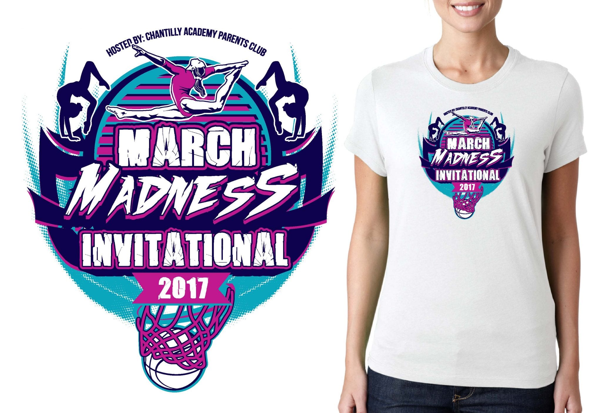 GYMNASTICS T SHIRT LOGO DESIGN March-Madness-roman BY UrArtStudio