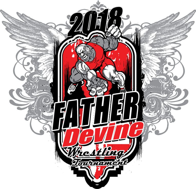 Download 2018 Father Devine Wrestling Tournament, vector logo design for t-shirt by UrArtStudio | UrArtStudio