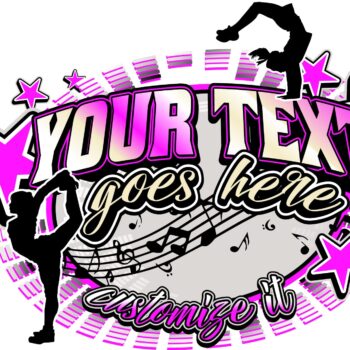 CHEER AND DANCE t-shirt logo design with adjustable text and all graphic elements
