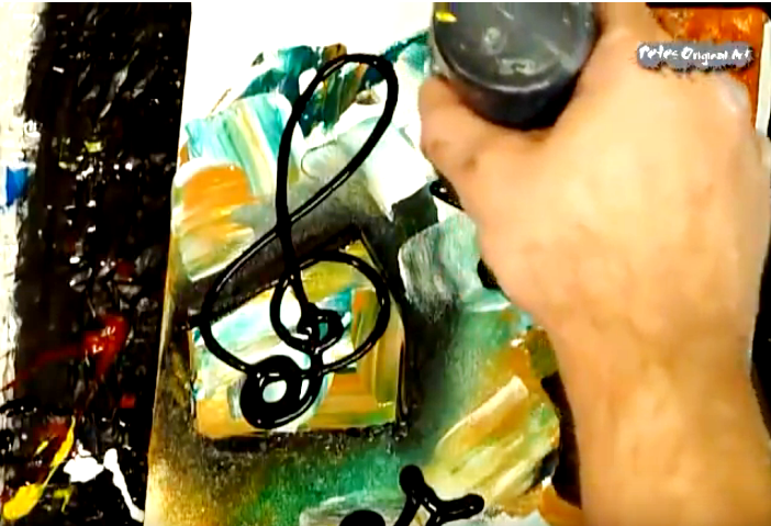 Creating A Musical Note Painting On Small Canvas And Acrylic Paint