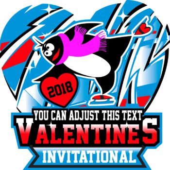 ICE SKATING VALENTINES INVITATIONAL LOGO DESIGN WITH ADJUSTABLE TEXT 2018