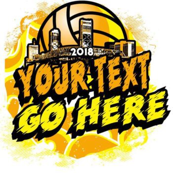 VOLLEYBALL t-shirt logo, with adjustable text
