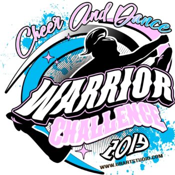 CHEER AND DANCE WARRIOR CHALLENGE 2019 T-shirt vector logo design for print
