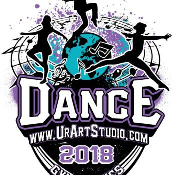DANCE and GYMNASTICS 2018 T-shirt vector logo design for print