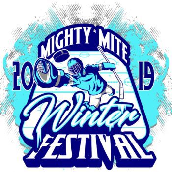 HOCKEY MIGHTY MITE WINTER FESTIVAL 2019 T-shirt vector logo design for print.ai