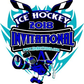 ICE HOCKEY INVITATIONAL 2018 t-shirt vector logo design for print