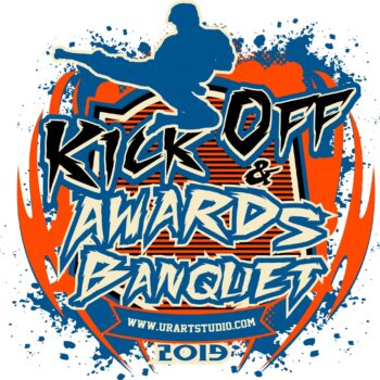 MARTIAL ARTS KICK OFF AND AWARDS BANQUET 2019 T-shirt vector logo design for print