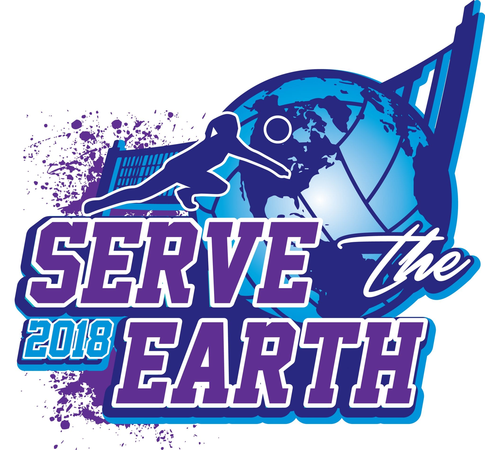 Volleyball Serve The Earth 2018 T Shirt Vector Logo Design For