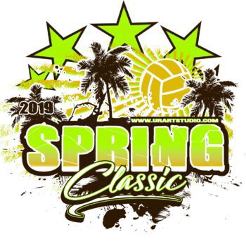 VOLLEYBALL SPRINT CLASSIC 2019 T-shirt vector logo design for print