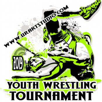 YOUTH WRESTLING TOURNAMENT 2019 T-shirt vector logo design for print
