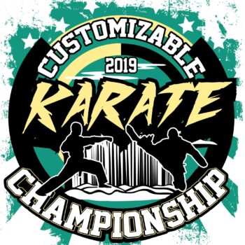 CUSTOMIZABLE 2019 KARATE CHAMPIONSHIP T-shirt vector logo design for print
