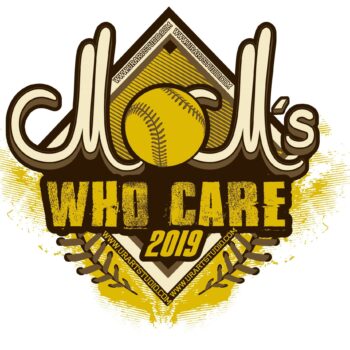 MOM WHO CARE SOFTBALL customizable T-shirt vector logo design for print 2019