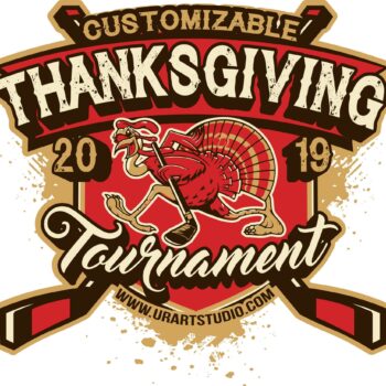 THANKSGIVING HOCKEY TOURNAMENT customizable T-shirt vector logo design for print 2019