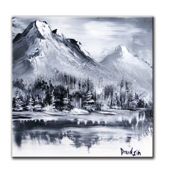 BLACK AND WHITE MOUNTAIN, original painting