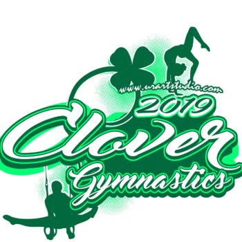 CLOVER GYMNASTICS 2019 customizable T-shirt vector logo design for print