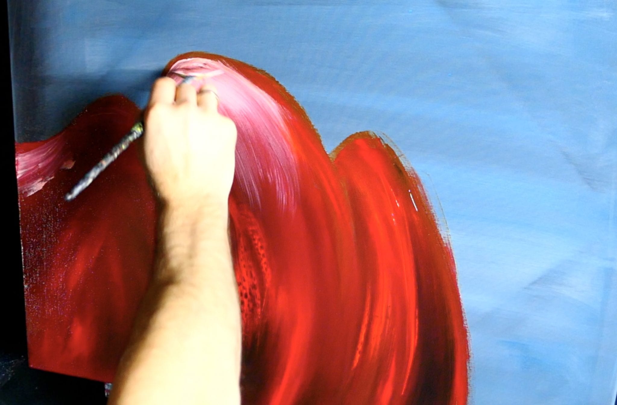 PAINTING FLOWER FAN BRUSH ACRYLIC PAINT SMOOTH BLENDING