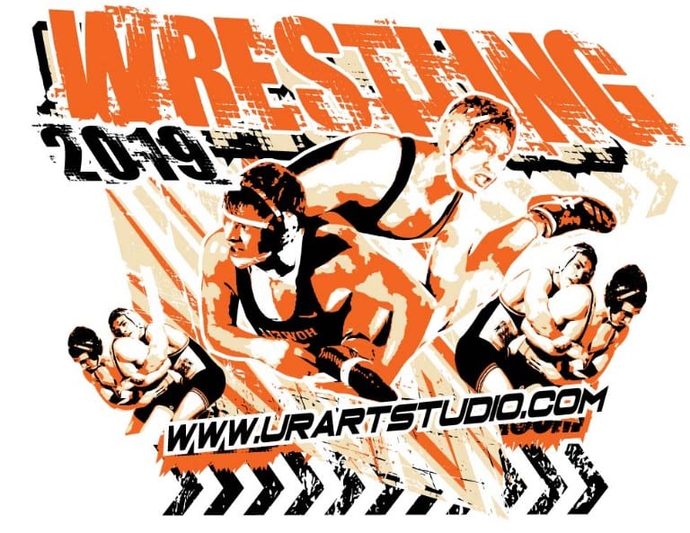 WRESTLING LOGO DESIGN FOR PRINT with adjustable text | | URARTSTUDIO ...