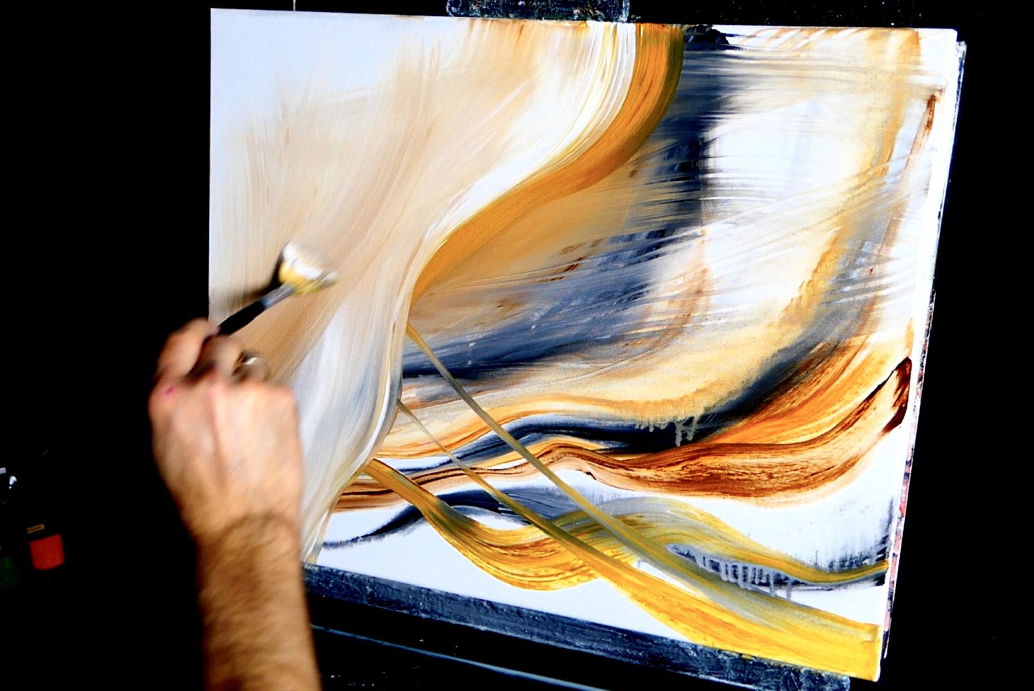 ABSTRACTPAINTINGFANBRUSHRELAXATIONTECHNIQUESSLOWMOTION