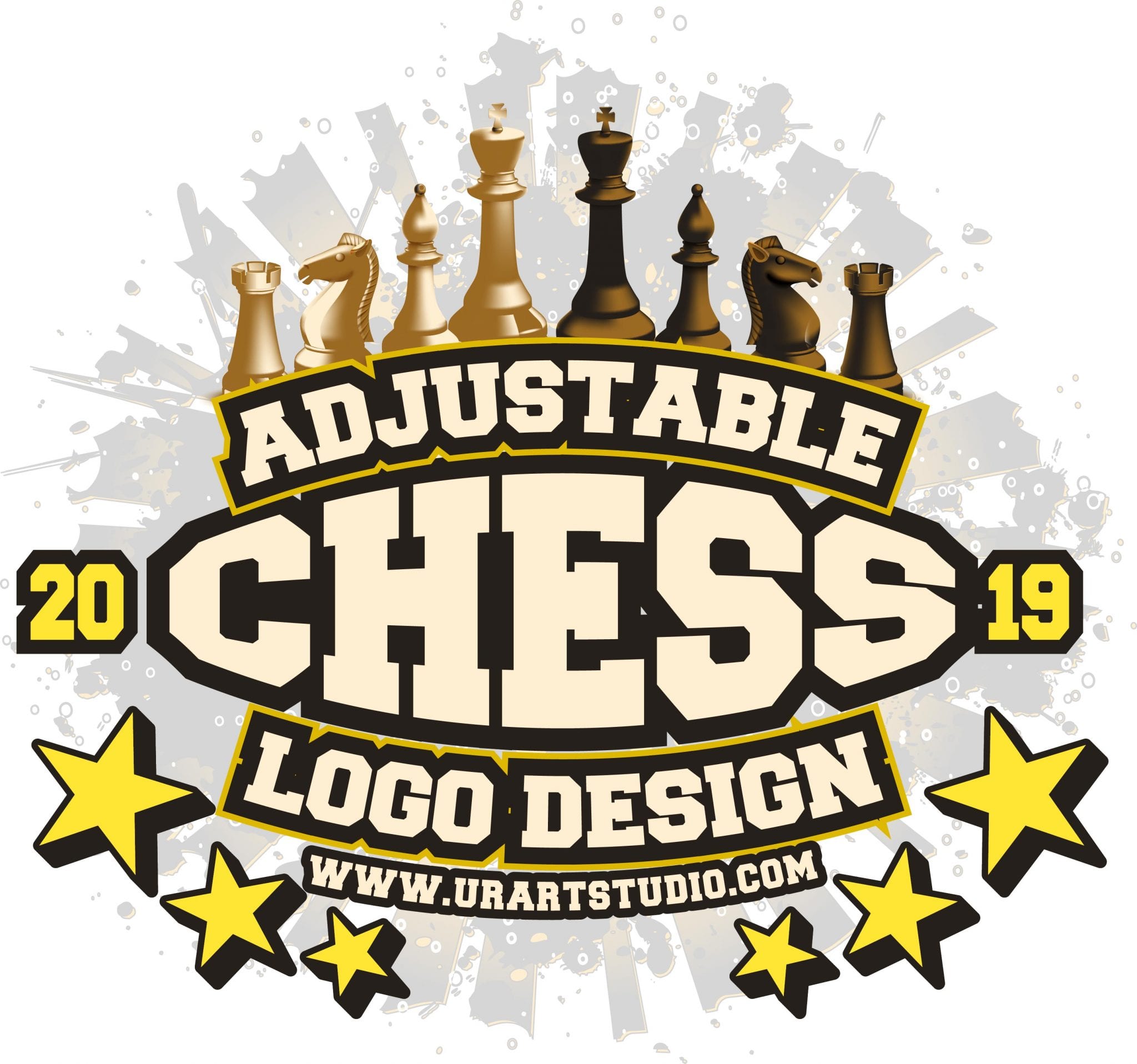 Chess Tournament Adjustable Vector Logo Design For Tshirt Eps Pdf
