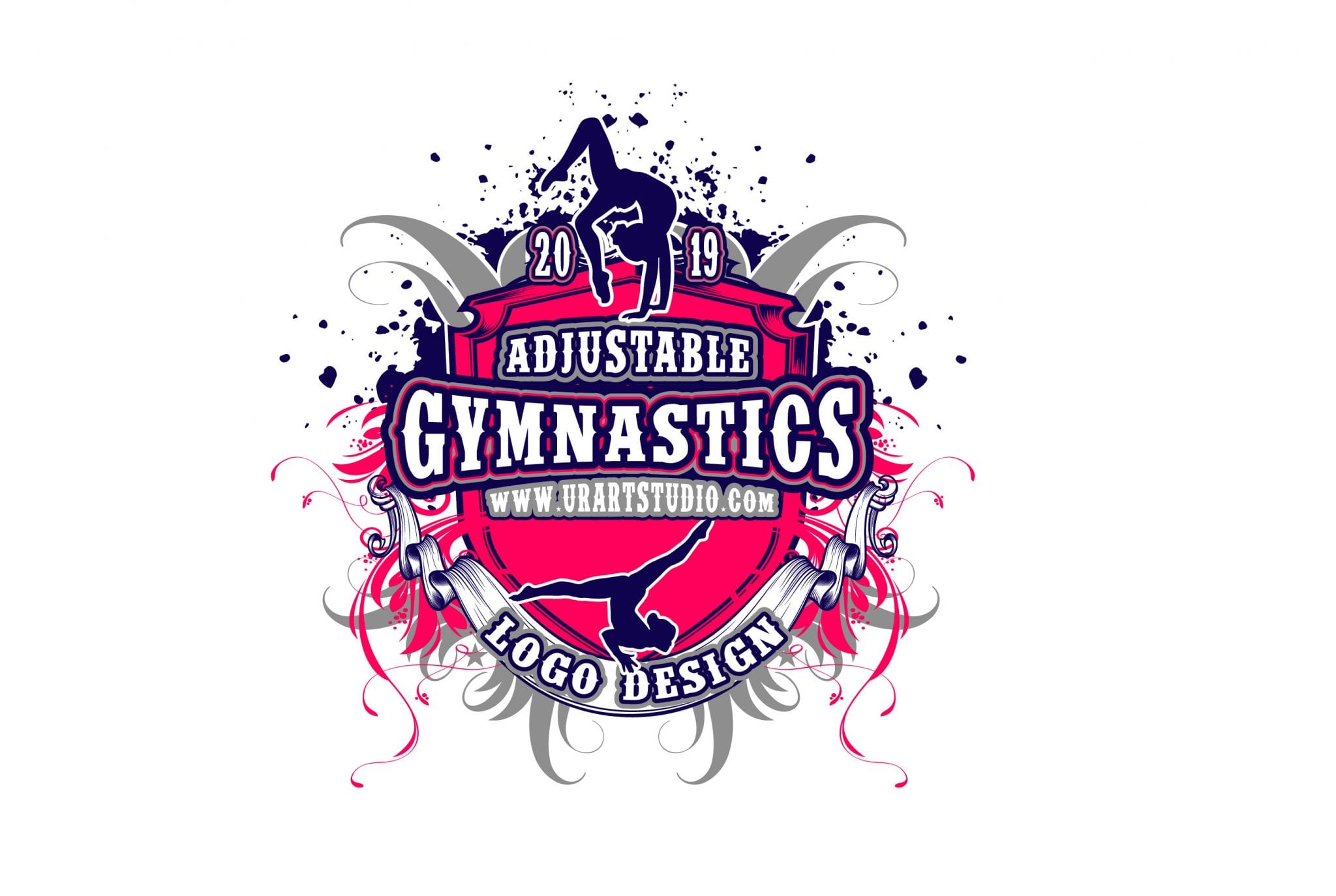 gymnastic sport logo with text space for your slogan tag line, vector  illustration Stock Vector | Adobe Stock