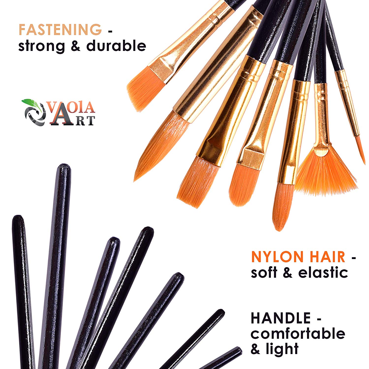 FAN BRUSH, FILBERT BRUSH SET DRANITSIN 2 UrArtStudio