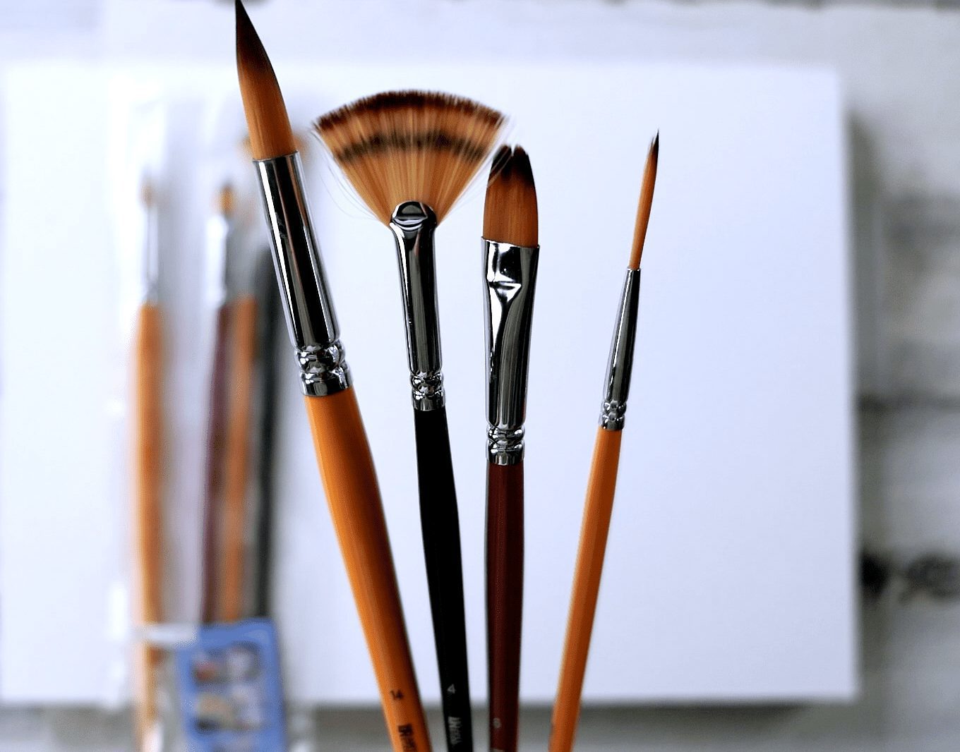 4-Piece Essential Paint Brushes Set by W.A. Portman