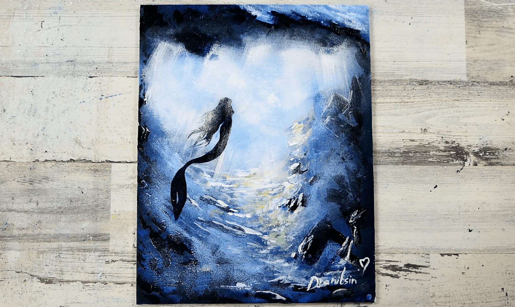 mermaid underwater painting