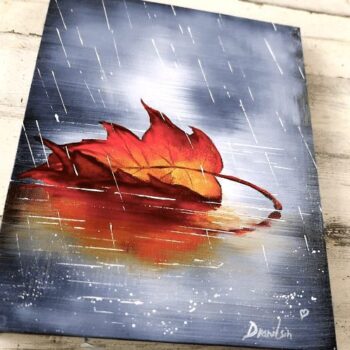 Autumn Leaf | Black and White Landscape | Easy Painting for Beginners | Abstract | Acrylics 3