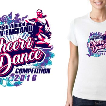25th Annual New England Cheer and Dance Championship cheer logo design