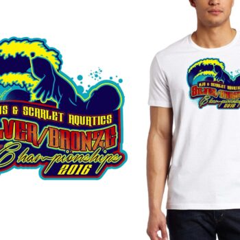 2016 NJS SCARLET AQUATICS 12 UNDER SILVER BRONZE CHAMPIONSHIPS logo design
