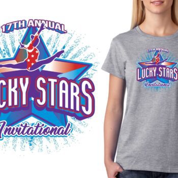 2017 Lucky Stars Invitational allie gymnastics logo design