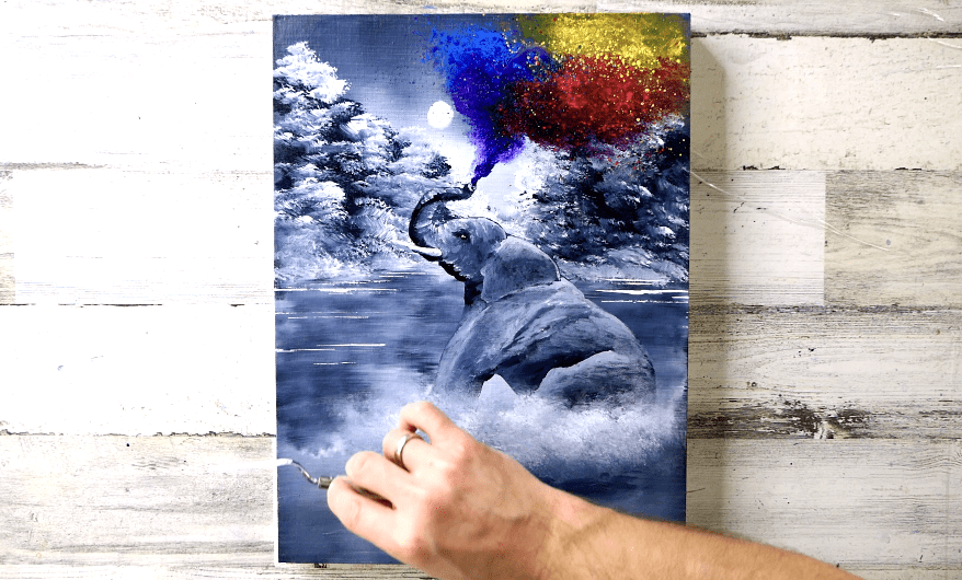 Elephant Spraying Colors Painting Challenge For Beginners Urartstudio elephant spraying colors painting