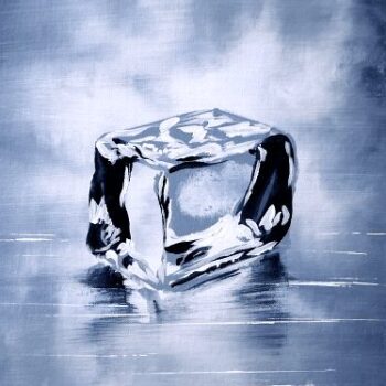 Ice Cube | Black and White | Easy Painting for Beginners | Abstract | Acrylics