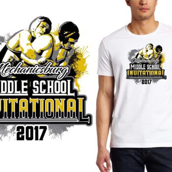 PRINT 2017 Mechanicsburg Middle School Invitational wrestling logo design