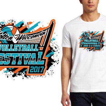 PRINT 17 Molten Wisconsin Volleyball Festival volleyball logo design
