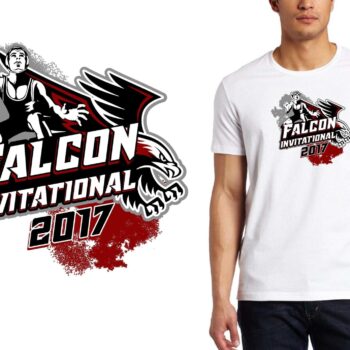 PRINT 17 Falcon Invitational wrestling logo design