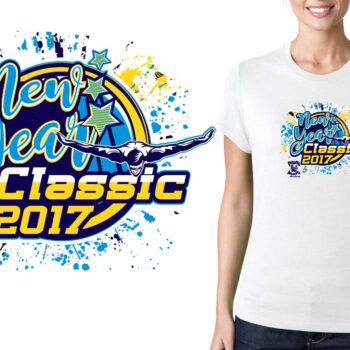 PRINT 1 7 2017 New Year Classic swim logo design