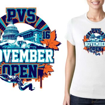 PRINT 16 PVS November Open swim logo design