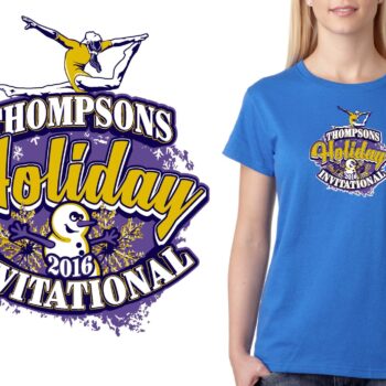 PRINT Thompsons Holiday Invitational gymnastics logo design