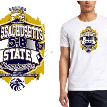PRINT 2017 MA 5 8 Youth State Championship wrestling logo design
