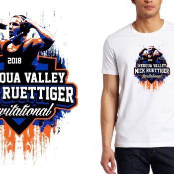 PRINT 2018 Neuqua Valley Mick Ruettiger Invitational wrestling IL logo design