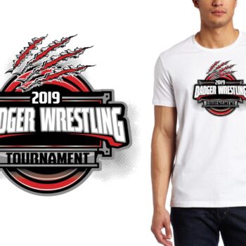 PRINT 2019 Badger Wrestling Tournament IL logo design