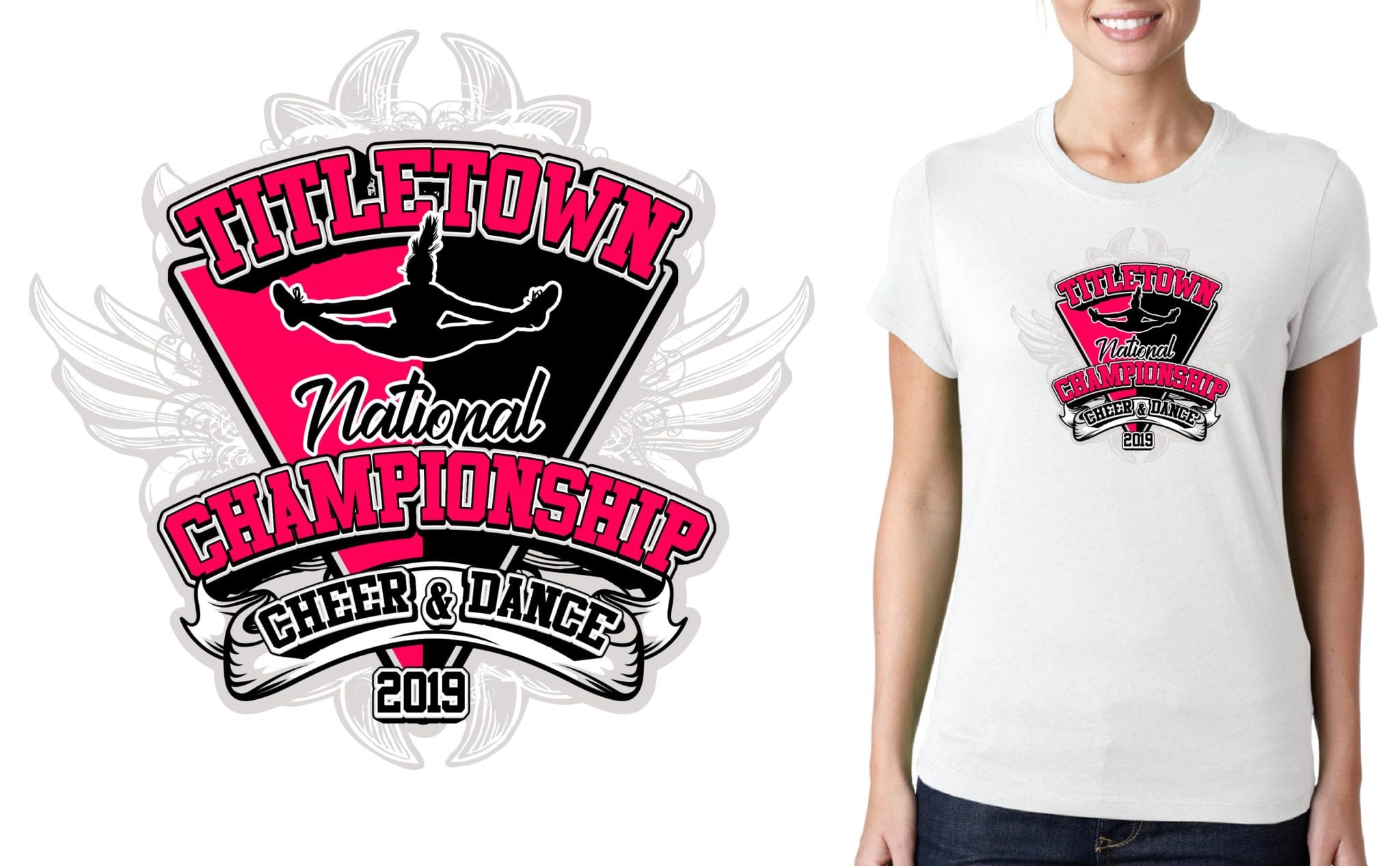 25th Annual New England Cheer and Dance Championship cheer logo design