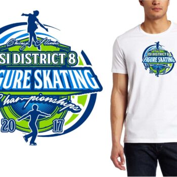 PRINT ISI District 8 Figure Skating Championships skating logo design