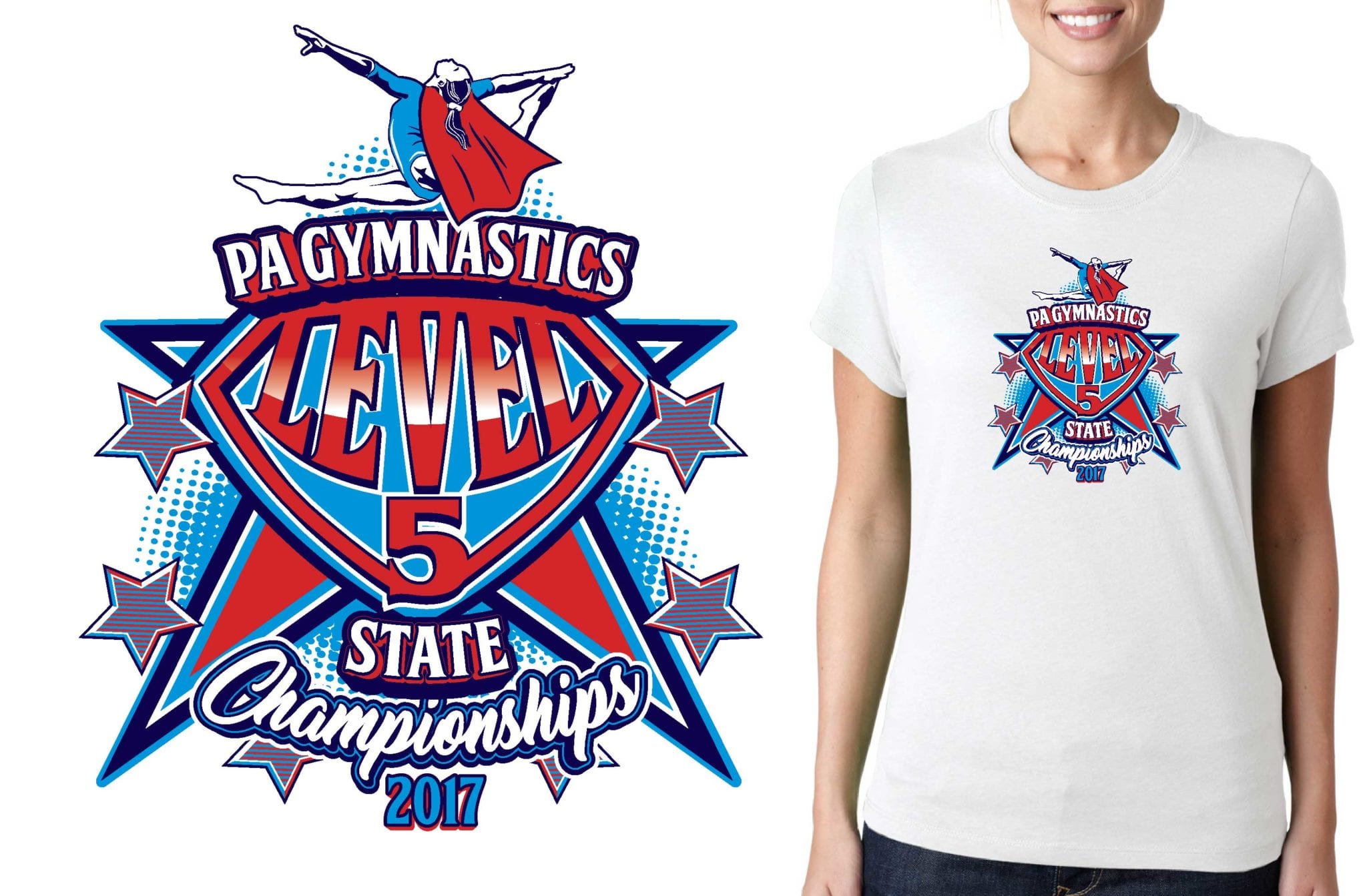 PRINT 17 Level 5 State Gymnastics Meet gymnastics logo design UrArtStudio