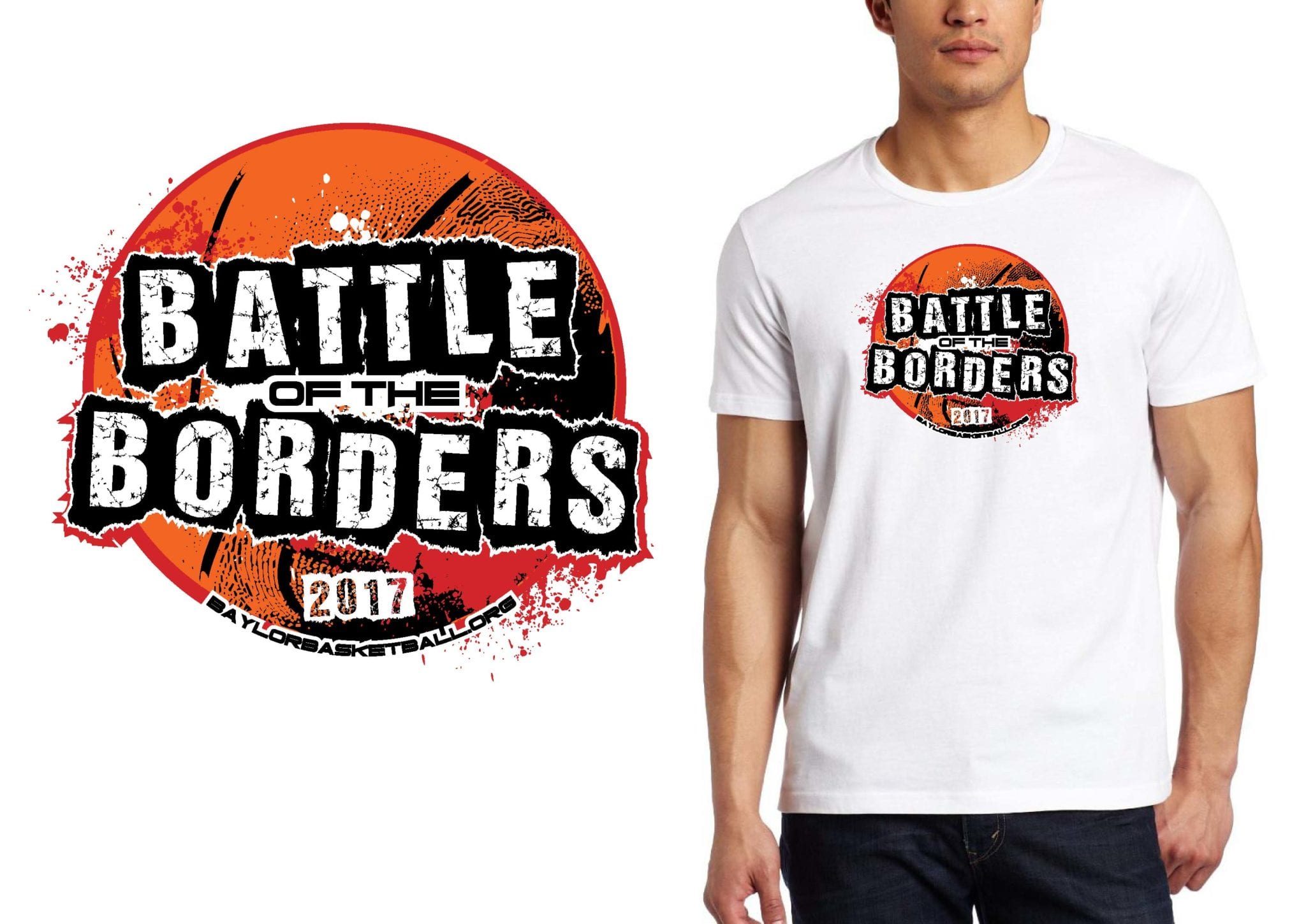 PRINT 2017 Battle of the Borders basketball logo design UrArtStudio